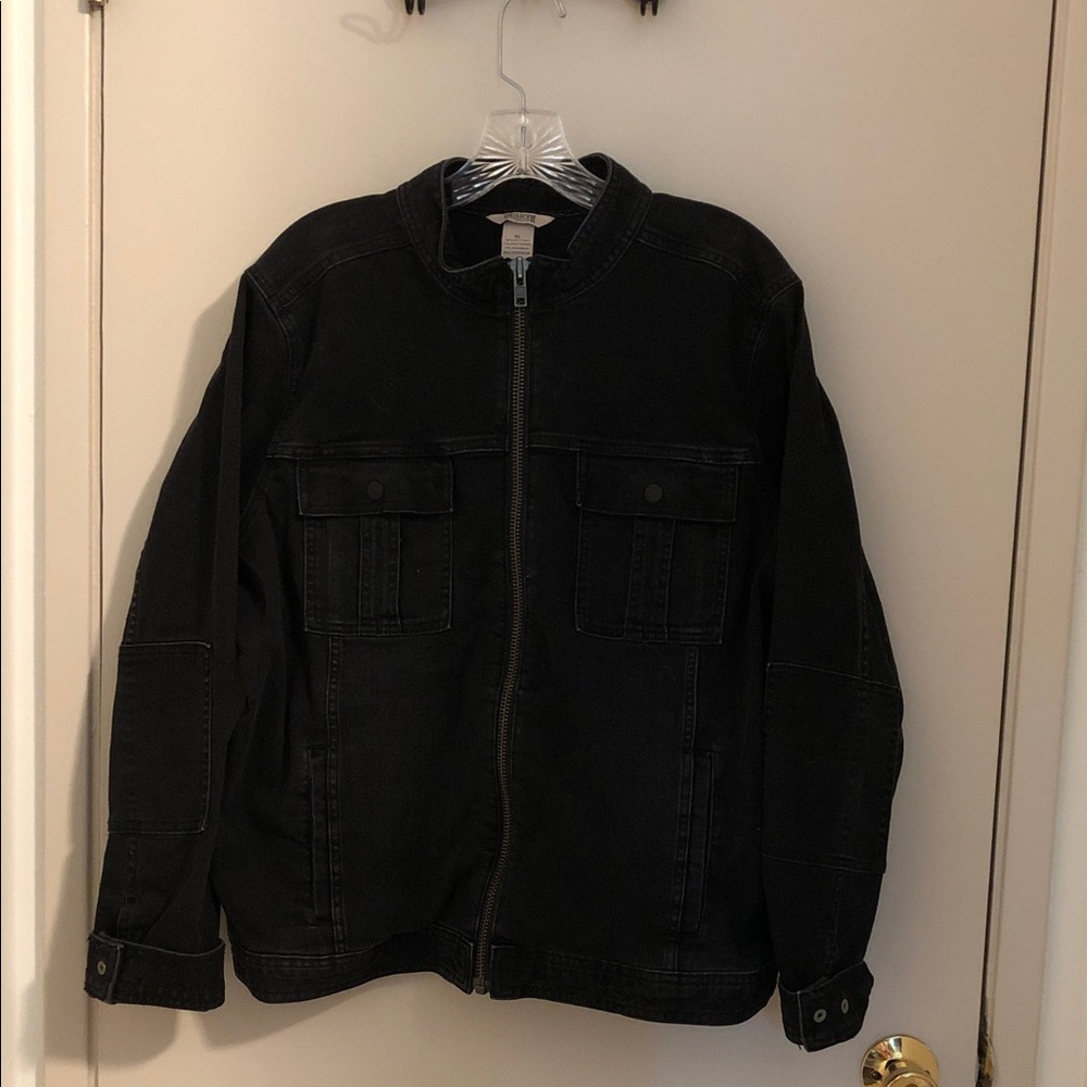 Duluth Trading Co Black Zip-Up Denim Jacket